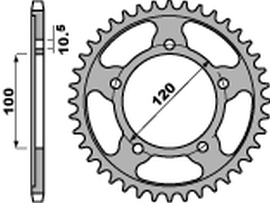 PBR rozeta 4447 41 C45 APRILIA RSV 4RF 15-17, RSV4 RR 16-17, TUONO 1000/1100 06-15 (JTR713.41) (řetěz525) (STD.-1) (MADE IN ITALY)
